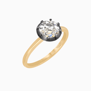 Georgian - Style Cushion Cut Ring with Bold Contrast - Shahin Jewelry